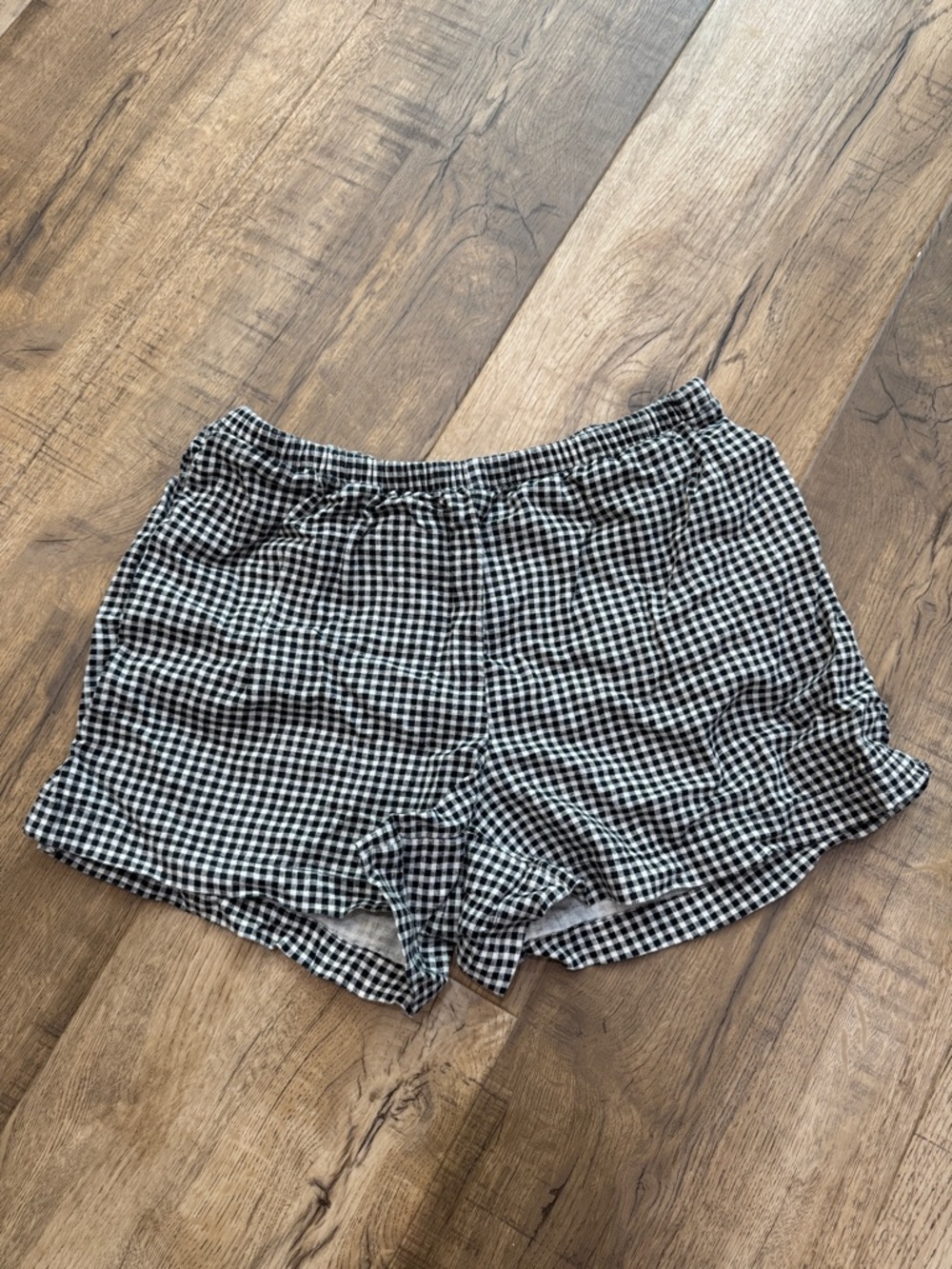 a new day Black & White Gingham Elastic Waist Women’s Shorts